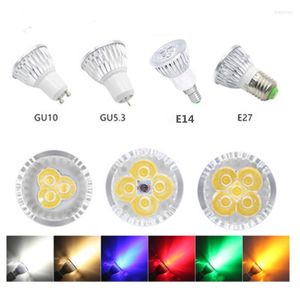 LED ampul ışık koçanı spot ışığı 110V 220V GU10 Gu5.3 E27 E14 Dimmabable Soğuk Beyaz Doğa 4000K RGB Kırmızı Yeşil Mavi Sarı Lamba