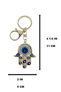 Anahtarlıklar Landards L Hamsa El Amet Kolye W/Crystal Rhinestones Mavi Beyaz Siyah Kötü Göz Anahtarlık Dik Görünümü Ayna Aksesuarları DOO Amsgy