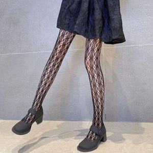 Kadınlar SOCKS sevimli moda lolita sorunsuz nefes alabilen siyah beyaz kızlar balık ağı külotlu çorap Jacquard çorapları için hediye kadın seksi tayt