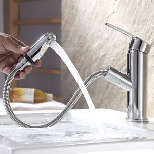 Banyo Lavabo muslukları Mutfak Musluk Tek Terap Çeken Sprey Musluk ve Soğuk Su Vinç Güverte Montajı 230406