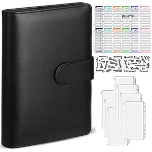 Budget Binder Zipper Envelopes Organizer Cash Budgeting Saving Money A6 Planner 6 Pockets Sticker Accessories