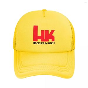 Top Caps Punk Unisex HK Heckler Ateşli Silahlar Koch Trucker Hat Yetişkin Erkekler İçin Ayarlanabilir Beyzbol Kapağı Kadın Güneş Koruma