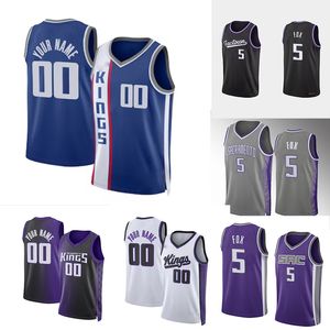 Men Basketball Jerseys Deaaron Fox Keegan Murray Terence Davis Trey Lyles Harrison Barnes Domantas Sabonis Davion Mitchell Malik Monk Kevin