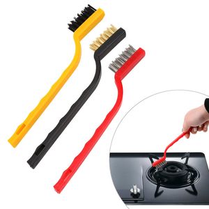 3pcs/set gaz sobası temizleme tel fırçası mutfak aletleri metal fiber fırça güçlü dekontaminasyon bakır/demir/naylon temizleme fırçası