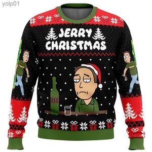 Erkek Hoodies Sweatshirts turşu rick çirkin Noel kazak Noel kazak hediyesi Noel Baba Kazak Erkekler 3D Sweatshirt ve En İyi Sonbahar ve Kışlothil231107