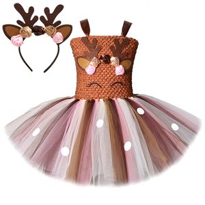 Cosplay Noel Geyik Kostümü Kız Bebekler Tutu Elbise Ren Geyiği Çocuk Hayvan Doğum Günü Kilitleri Çocuk Cadılar Bayramı Kostümleri Kız Giysileri 230406