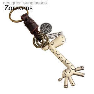 Anahtarlıklar kordonlar leti karikatür uzun zürafe anahtarlık inek deri zinciri cazibe erkekler anahtar zinciri sevimli hayvan tapa çanta araba anahtarlık pentansl231107