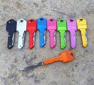 Taşınabilir Paslanmaz Çelik Anahtar Bıçak Anahtarlık Anahtarlı Katlanır Pocket Bıçağı Kendinden Savunma Mini Kamp Anahtar Yüzük Toptan Fabrika Fiyatı
