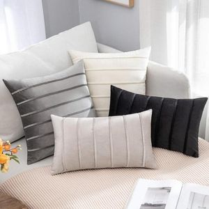 Kissen Gestreifter Samtbezug 30 50 45 50 cm dekorativ schlicht elegant für Sofa Wohnzimmer Dekor Kissenbezug