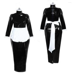 Повседневные платья французская горничная платье с переодежением для мужчин плюс размер женщин с длинными рукавами Bodycon Sissy Uniform Complay Tailor Made