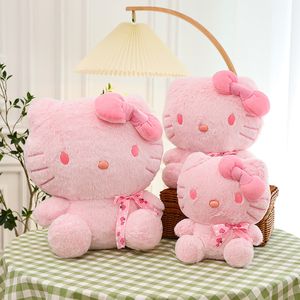 Новые милые мультяшные плюшевые игрушки, розовые фигурки кошек вишневого цвета, мягкая плюшевая ткань, оптовая продажа подушек с фабрики