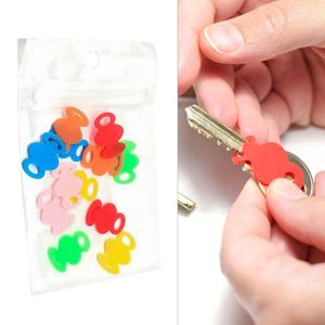 Portachiavi 12 Pz / set Copritasti multicolore Tappi per la testa Tag Marcatori identificativi Toppers misti Anello di identificazione del colore Custodia in silicone