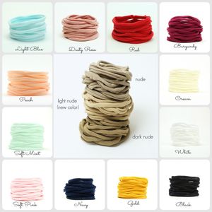 Acessórios para o cabelo 100pcs lote de nylon de nylon para crianças elástica bandana de cabeça mole meninas 230407