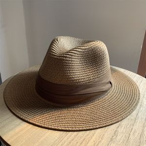 Vintage kahve çadır şapka erkek Panama şapkaları kadınlar yaz güneş kremi tatil saman şapka İngiliz Top şapka plaj güneşlik fedora şapka