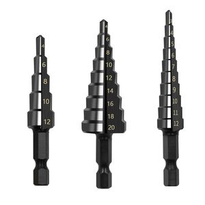 Elektrikli Matkap 312mm 412mm 420mm HSS Düz Groove Adım Bit Azot Kaplamalı Elektrikli Alışlar Set Ahşap Metal Delik Kesici 230406