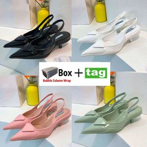 Kadınlar Elbise Slingback pompa topuklu tasarımcı sandalet fırçalanmış deri yüksek topuklu kadın ayakkabılar stiletto topuklu bayanlar sandal kutu klasik terlik terlik