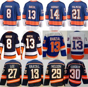 Mens 13 Mathew Barzal Forma 8 Noah Dobson Ters Retro 27 Anders Lee 29 Brock Nelson 30 Ilya Sorokin 14 Bo Horvat 21 Kyle Palmieri 18 Pierre Engvall Buz Hokey Mavisi