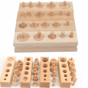 3D Puzzles Montessori Educational Wooden Toys for Children Cylinder Blocks Toy Baby Practice Senses Preschool 230407