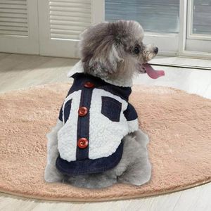 Köpek giyim denim polar ceket cepli köpek evcil hayvan kış kıyafetleri yürüyüş için sonbahar kıyafeti yürüyüş küçük köpekler seyahat