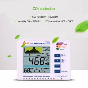 AZ7788A Karbon Dioksit Dedektörü Tesisi Modeli CO2 Gaz Testi Alarm Trendi Kayıt Noktası Test Cihazı Monitör Analizörü 3Color LED Aralık 0-5000ppm