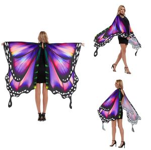Сценическая одежда, шаль с крыльями бабочки, костюм на Хэллоуин, женская накидка, шарф, мягкая ткань, сказочные костюмы, аксессуар, шаль, фестивальное платье Rave