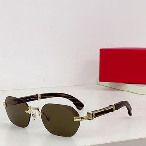Мужские солнцезащитные очки Дизайнерские женские квадратные безрамные очки Carti Buffalo Horn Модные аксессуары для очков Декоративные деревянные Adumbral Multi очки с коробкой