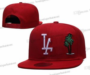 2023 25 Renkler Erkek Beyzbol Snapback Şapkaları Hip Hop Siyah Mavi Pembe LA Palm Tree Sport Ücretsiz Boyut Ayarlanabilir Kapaklar Chapeau Dikişli 1958-2008 50. Yama Kasım7-05