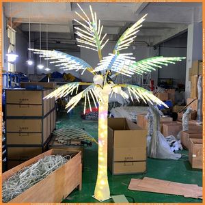 Ao ar livre LED artificial árvore de coco luz árvore de natal lâmpada 2.5m altura 110vac 220vac gota à prova de chuva