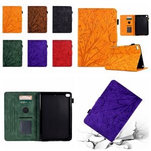 Imprint Lucky Tree Tree Leather Wallet Курсы для iPad Mini 6 5 4 3 2 1 Mini6 6.3 7,9 дюйма Fortune Bird Fashion Floral Credit Id Card держатель слот для лота мешочки для бизнеса Flip Bags