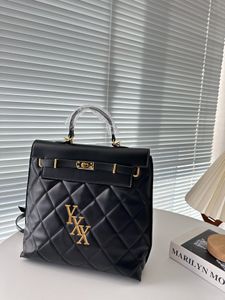 Sırt çantası sevimli kız sırt çantası deri malzeme altın logosu moda ve zarif büyük kapasite