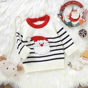 Women's Sweaters Toddler Infant Kids Baby Girls Boys Christmas Santa Long Sle Sweaters Warm Jacket Cotton Knit Striped Xmas Coat Clothes GirlsL231107
