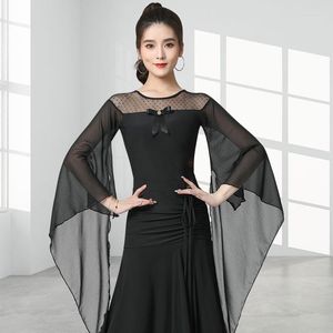 Стадия ношения Double Momen Dance Top Flouming Women's Women's Mentertained Ballroom Waltrom Waltz