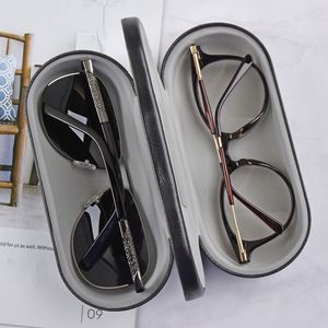Солнцезащитные очки. Корпуса высококачественных многофункциональных межслойных металлических очков для набора для набора для держателя коробки с двойной целью кожаные очки для чтения 230408