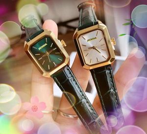 Premium Fiyat Kuvars Hareket Moda Kadınlar Otomatik Tarih İzliyor Orijinal Deri Kayış Küçük Dail Lady Saat Kristal Ayna Kare Yüz Bilezik Saatler Montre De Luxe