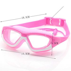Goggles HD Yüzme gözlükleri Kulaklıklar ile Çocuk Dalış Anti Sis UV Koruma Silikon Kenar Ekenleri Erkek ve Kızlar İçin Su Geçirmez Gözlük P230601