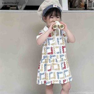 Yeni Çocuk Giysileri Kız Tasarımcı Elbise Bebek Giyim Setleri Kızlar Çocuk Kısa Kollu Mektup Baskılı Elbiseler Polo Etek