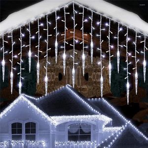 Dizeler Şelale Evi Festoon 8 Mod Led Icicle Peri Perde Işıkları Bahçe Avlu Yıl Noel Cadılar Bayramı Dekorasyon