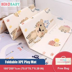 Детские коврики Playmats Bekobaby 200*180 см XPE Mat Складной детский игровой коврик с героями мультфильмов Детский водонепроницаемый коврик для скалолазания Коврик-головоломка для детей Противоскользящий ковер 231108