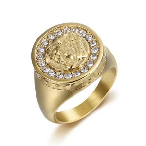 Фирменные дизайнерские кольца Medusa Fan family / F family Кольца обещания с французскими бриллиантами для пар Кольцо из титановой стали для мужчин и женщин Кольца с камнем рождения
