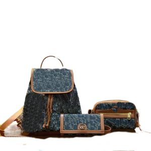 Tasarımcı çantası 2023 Yeni en kaliteli kombinasyon omuz tote çanta sırt çantası messenger tote debriyaj 3pcs/set denim klasik mizaç bayan büyük