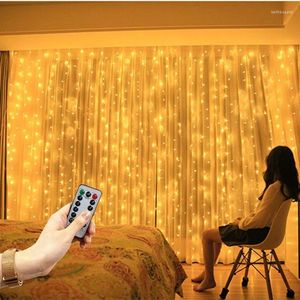 Dizeler 6m/4m/3m perde LED String Işıkları Işık Işık Işık Uzaktan Kontrol Yatak Odası Tatil Düğün Noel Dekorasyon Peri Çelenk Lamba