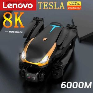 Drones Lenovo Tesla Drone 4k Professional 8K HD Aerial Photography Quadcopter Aircraft Drones With Camera Remote Control Distance 6000M Q231108