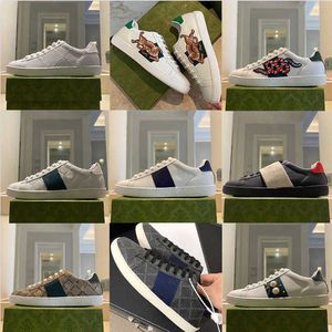 Tasarımcılar Erkek Ace İşlemeli Sneaker Ace Beyaz Spor Ayakkabı Kadın Gerçek Deri Ayakkabı Nakış Klasik Ayakkabı Python Kabartmalı Sneaker Büyük Boy 48 Kutulu Toz Torbaları NO9