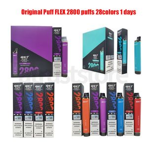 Yerel Depo Sigaralar Bang Vape Orijinal QST Puff Flex 2800 Orijinal 850mAh Pil 8ml 0% 2% 5% 5 Vapes Tek Kullanımlık Puf