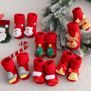 Erkek Çoraplar Çocukların Kalın Baskı Pamuklu Yeni yürümeye başlayan çocukları Bebekler İçin Noel Bebekler Kısa Giyim Çocuklar
