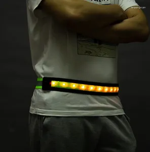 Ремни уличный светящийся светодиодный ремень с вспышкой для фитнеса и езды на велосипеде светящийся спортивный светоотражающий предупреждающий сигнал USB Wasit