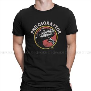 Mens Tshirts Philosoraptor Tshirt de retrato angustiado para homens Jurassic Park Dinosaurs Camista de roupas de roupas de roupa macia Presente criativo fofo 230407