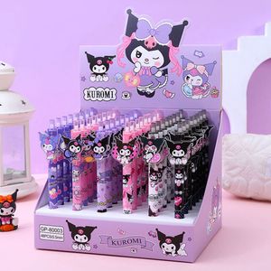 48pcs/lot kawaii siyah mürekkep jel silindir kalemi karikatür kırtasiye kuromi 0.5mm siyah öğrenci okul ofis kalemleri kullanma hediyeleri 2962