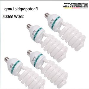 Freeshipping 4pcs E27 5500K CFL Fotoğraf Aydınlatma Video Ampul Gün Işığı Dengeli E27 5500K Enerji Tasarrufu Floresan Lamba Fotoğraf Stüdyosu DKPT