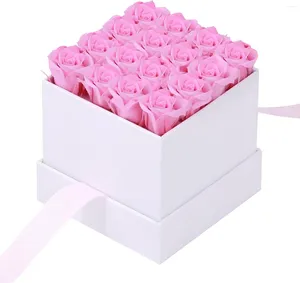 Flores decorativas naturais preservadas mini rosa real em caixa dia dos namorados ação de graças aniversário de natal para mãe avó esposa namorada